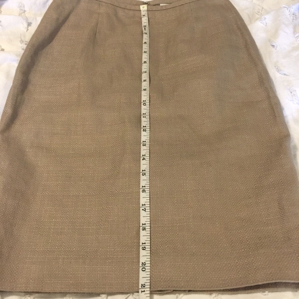 Calvin Klein Linen Blend Tan Beige Tailored Pencil Skirt Sz S - Picture 5 of 8
